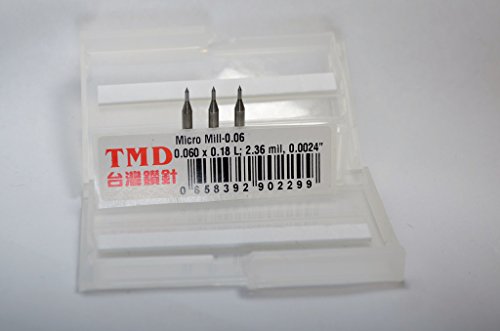 Taiwan Microdrill, micro fábrica, 0,25 x 0,75 L; 9,8 mil, 0,01 ; tolerância: +0 ~ -10um