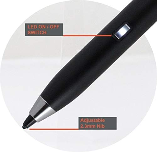 Broonel Black Point Fine Digital Active Stylus Pen compatível com o laptop PHIDU PHILPAD PC 2-em 1 comprimido IPS Touch 2k 13,3
