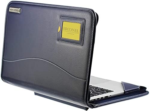 Broonel - Série de contorno - Caso de proteção de couro pesado azul - Compatível com Lenovo Ideapad 3 15,6 polegadas Laptop FHD