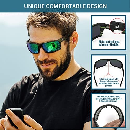 Óculos de sol polarizados para homens para homens ciclismo flexível de quadro de arco de pesca de pesca Driving TR24