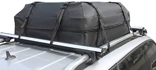 Perfeição All-in-One Telhado Top Cargo Armazenamento de bagagem de bagagem de bagagem de bagagem para carros com racks, tapete não deslizante, estofamento extra na cobertura, fivela de segurança aprimorada
