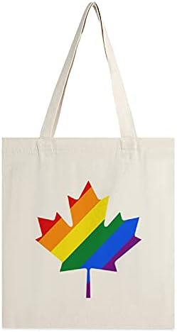 LGBT Canadá Pride Reutilable Canvas Bolsa Bolsa de Mercearia para Festas Compras Laptop School Livros