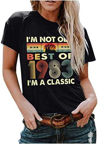 Eu não sou velho, eu sou um clássico vintage 1983 40º aniversário Presentes de aniversário homens masculinos letra de camiseta de camiseta camisetas de verão tops