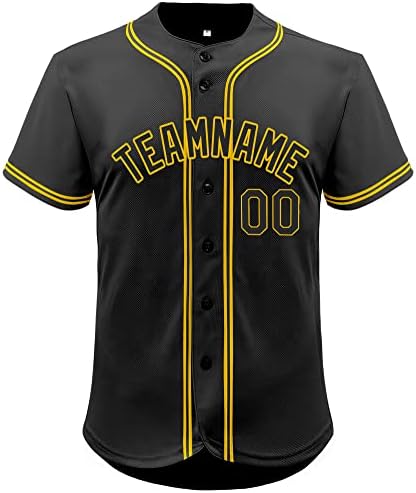 Jersey de beisebol de malha personalizada Button Up Sports Sports Camisa personalizada Número de nome para homens/mulheres/juventude