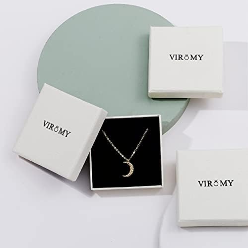 Viromy Dainty Sideways Nome inicial Colar para mulheres 14K Gold Patrated Letter Colar Letter Colar personalizado Colares