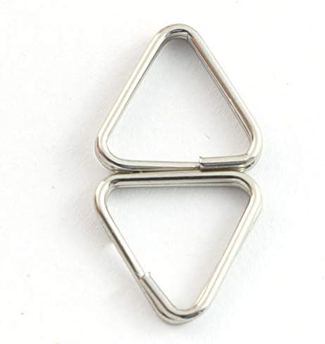 Youliang 10pcs aço inoxidável Triângulo Triângulo Triângulo Anel de tecla de 1 mm de 12 mm 12 mm para a decoração de correntes de chave