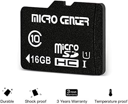 Micro Center 16 GB Classe 10 Micro SDHC Card de memória flash com adaptador para armazenamento de dispositivos móveis Telefone,