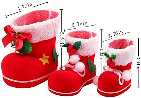 Pingentes de árvore de Natal 3pcs, decorações de Natal, meias de Natal, sacos de doces de Natal, botas de doces multifuncionais para