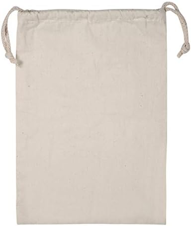 Bolsa de material de algodão, sacola de armazenamento de algodão de 22 × 28cm, bolsa de lavanderia de algodão natural, saco de material de lavanderia de cordão de algodão comum, ajuste para uso em casa