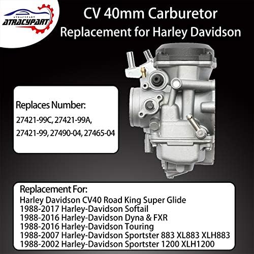 Carburador CV40 CARB com jatos principais extras Jets lentos para Harley Davidson Dyna Sportster 883 1200 Heritage