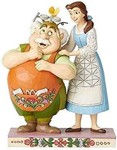 Enesco Disney Traditions de Jim Shore Beauty and the Beast Belle e Maurice, a estatueta do inventor, 9 polegadas, multicolor