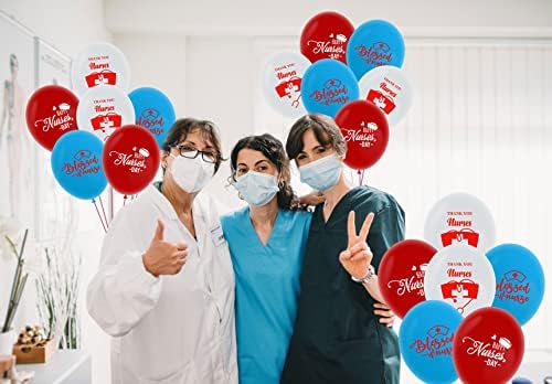 Feliz Dia da Enfermeira Balões de Latex 36pcs Semana da enfermeira Obrigado enfermeiros batimentos cardíacos Celebration