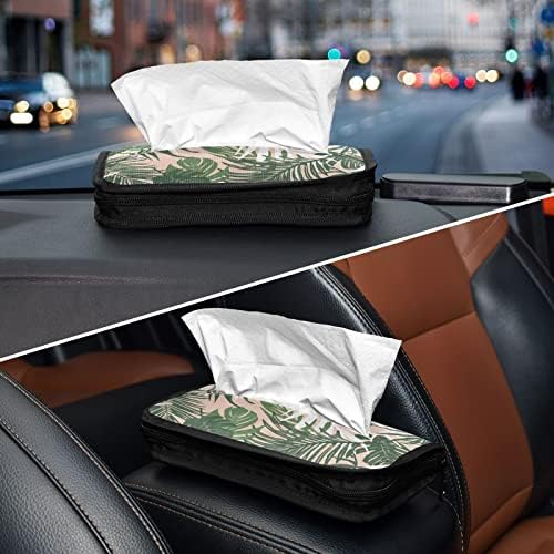 Titular do tecido de carro Tropical-Palm-Leaves-Pink-Blush Dispensador de tecidos Backseat Tissue Caso