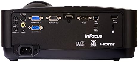 Infocus in124a projetor pronto para fio XGA, 3500 lúmens, HDMI, Memória de 2 GB