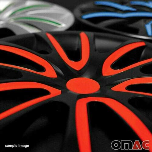 Capas cubos OMAC de 16 polegadas para Nissan Rogue Black and Black 4 PCs. Tampa das jantes da roda - tampas do cubo - substituição