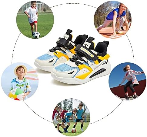 Hobibear Kids Sneakers Running Shoes Athletic para meninos Sapatos de meninas gancho e loop leves respiráveis