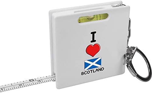 Azeeda 'I Love Scotland' Fita de fita de chaveiro/ferramenta de nível de espírito