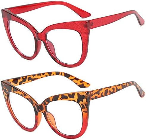 Óculos de leitura de olho de gato de MinCl para mulheres, leitores de computadores de quadros vermelhos retrô, óculos de bloqueio de luz azul de grande porte, óculos,
