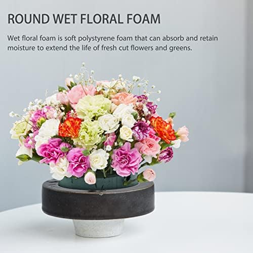 Blocos de espuma floral redonda de 8 pacotes, 6,5 polegadas de espuma verde molhada para arranjos de flores Supplies de floristas para flores frescas ou artificiais férias de casamento