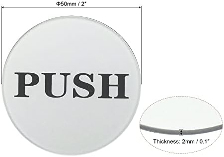 Patikil Push Pull Door Sign, 4 Pack auto-adesivo redondo acrílico adesivo de portão marcador de parede para lojas de escritório,