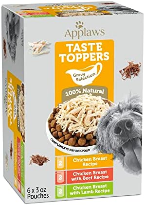 APLAWS GOSTO TOPPERS, TOPPER NATURAL DO CANTO, 6 PACON, Topper de refeição de ingrediente limitado para cães, pacote de variedades