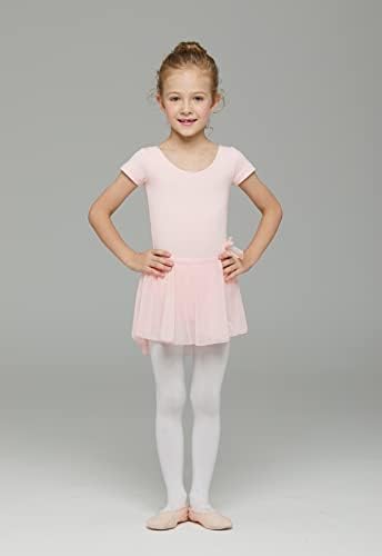 MDNMD Ballet Flalet com saia Toddler Girls Dance Ballerina vestidos de roupa curta Manga curta
