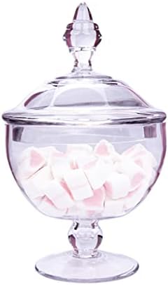 Liruxun Transparent Wedding Candy Jar com tampa de natal decoração em casa de armazenamento de vidro de armazenamento de vidro