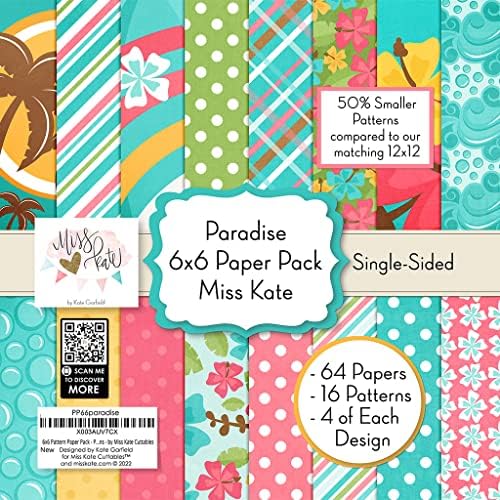 6x6 Pattern Paper Pack - Paradise - Para um álbum de recortes de férias premium em papel especial de 6 x6, inclui 64 folhas