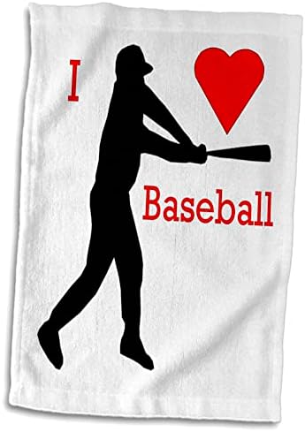 3drose florene esportes - imagem de eu amo beisebol com massa e coração vermelho - toalhas