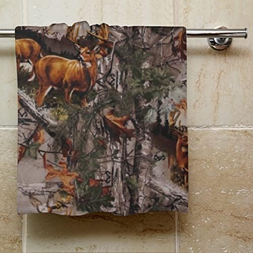 Toalhas de mão de caça à caça aos cervos rosto de pano de lavagem corporal com pano macio com fofo impresso para banheiro