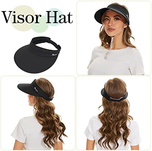Chapéus Sun Komorebi para Mulheres largura 2 em 1 zip-off Visor Packable UV Protection Sun Visor Hat Summer Beach Hat