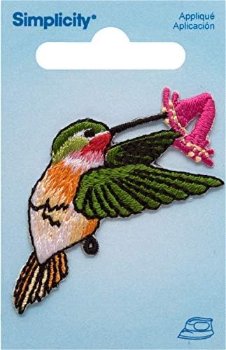 Simplicidade Colorido Hummingbird Applique Clothing Iron on Patch, 1,5 '' x 2 ''
