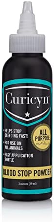 Curicyn Blood Stop Powder - coagulação rápida em pó estéril para cães, gatos, porcos, cavalos e animais de estimação - todos os náticas