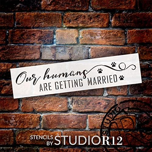 Nossos humanos vão se casar estêncil por Studior12 | Casamento Chic Boho | Cerimônia fofa e decoração da recepção | Craft DIY Amante