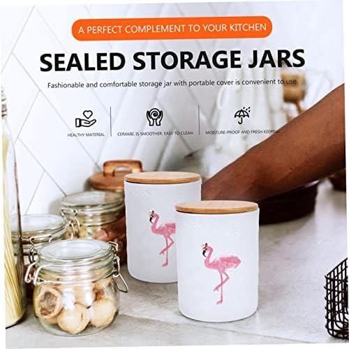 Alipis Sugar Storage Alimentos latas de contêiner vazio Cerâmica de farinha tradicional vintage para acessórios de doces latas latas de sabão decorativo cozinha flamingo diy ladra de sal