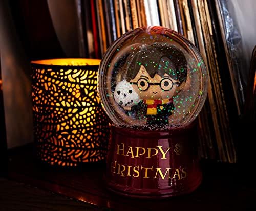 HARRY POTTER Feliz Natal Light-Up Globe de neve com display de brilho em turbilhão Decoração | Decoração de casa para o