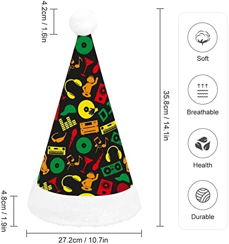 Music Club DJ Color Christmas Papai Noel Hat para Red Xmas Cap Favors Favorias Festivas de Ano Novo