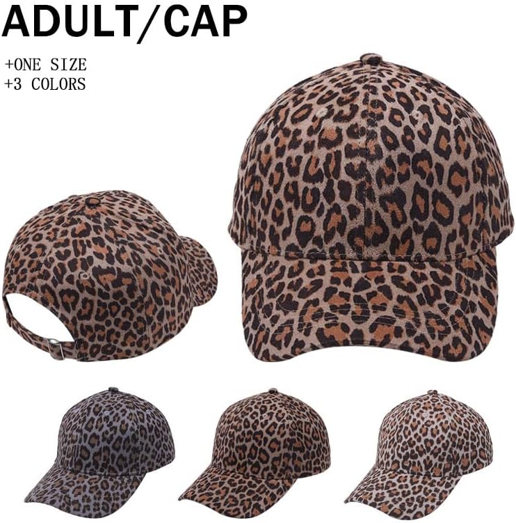 Capinho de beisebol feminino Capinho de impressão de leopardo vintage Clipe ajustável para chapéu de beisebol universal