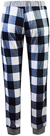 Calça de pijama manta feminina calça esticada na cintura azul salão de pijama inferior