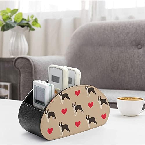 Boston Terrier com Hearts Remote Control Titular Caddy Storage Box Desktop Organizer para suprimentos de escritório controlados