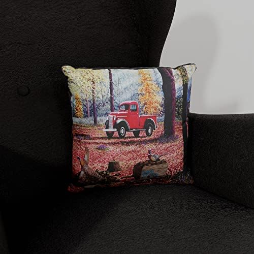 HUBER FIREWOOD - 2 Pillow de tela para sofá ou sofá em casa e escritório de desenho e pintura do artista Mike Bennett 18 x 18.
