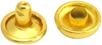Fenggtonqii Golden Double Cap cogumelo Rivet Metal Studs Cap 8mm e pacote de 6 mm de 100 conjuntos