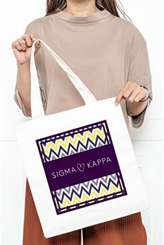 Bolsa de compras de lona da Sigma Kappa, bolsa de pano de compras reutilizáveis, bolsa de mercado, sacola de ombro e
