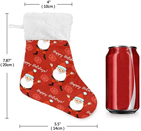 Jstel Xmas Santa Claus Christmas Solvendo Meias 6 Pacote Pequenas Meias Penduradas de Férias de Natal Para Decorações de Partes da Árvore de Natal Presente, 62