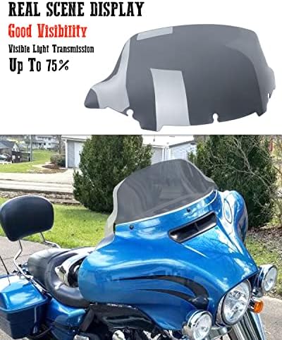 Anonemoto 10 Ondas de fumaça Windshield Windshield Splitter Splitter Compatível para Harley Davidson 14-23 Touring Street Glide Electra Glide flhtcu flHtcul Tri Glide Ultra Classic Glide flHxs flHtkse