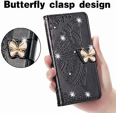 Dinglijia Carteira Caso para iPhone 13 Pro Max, Butterfly Pattern PU Cheather Case com fecho magnético e capa do porta -cartão