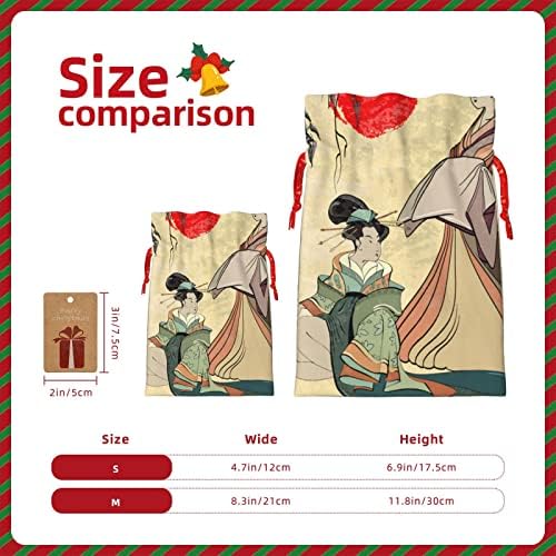 Sacos de presente de traço de natal japoneses-geisha-girl-japan bolsas de embrulho sacos de pregos de presente de
