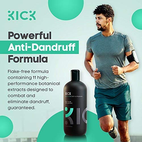Kick mass shampoo - shampoo anti -caspa para homens e mulheres - óleo da árvore do chá e shampoo de hortelã -pimenta