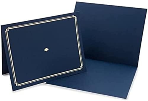 Kit de certificação Gartner Studios, inclui 6 8,5 x 11 azul com detentores de certificado de detalhes de ouro