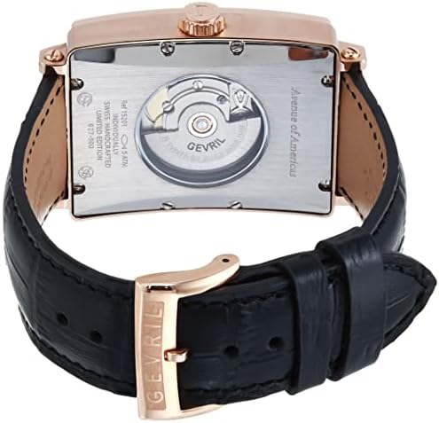 Gevril Men's Ave of Americas Swiss Automatic Watch, Strap de couro italiano genuíno feito à mão